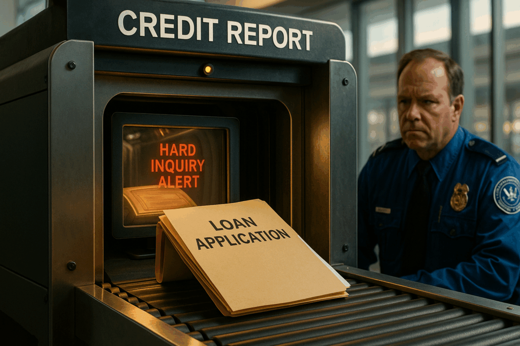loan application going through airport scanner