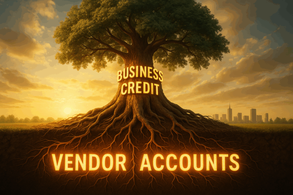 business credit tree with vender account roots