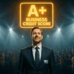 business man with an a+ credit score