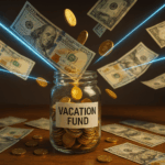 money flying into a vacation fund