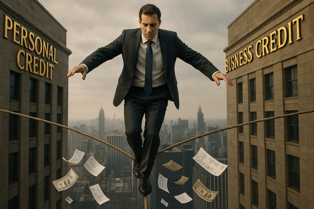 walking a tightrope between “Personal Credit” and “Business Credit.”