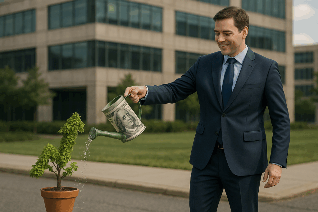 watering money tree