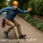 Man crossing the confidence gap
